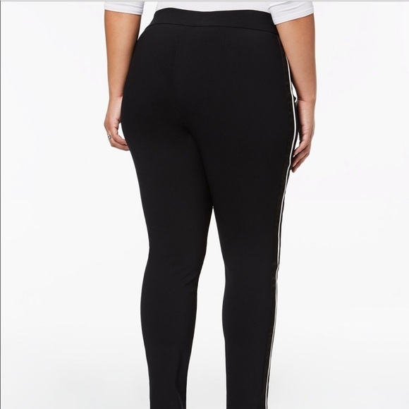 I.N.C women plus size satin stripe skinny pants 24W - Picture 3 of 6